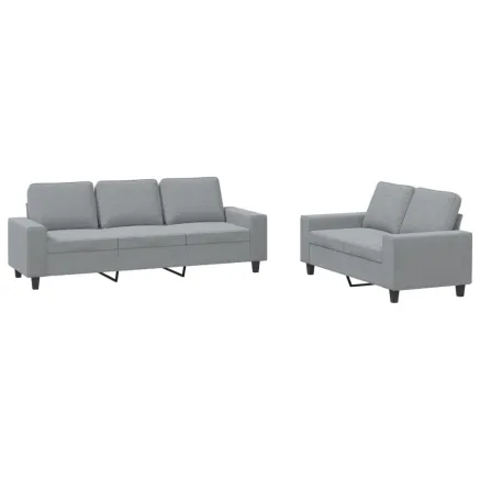 Ensemble de canapés 2 pcs gris clair tissu 2