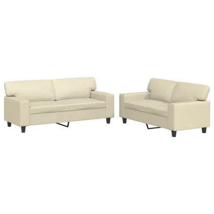 Ensemble de canapés 2 pcs crème similicuir 2