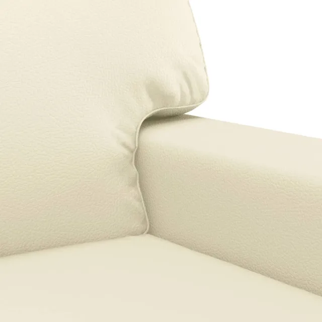 Ensemble de canapés 2 pcs avec coussins crème similicuir