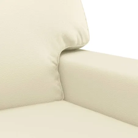 Ensemble de canapés 2 pcs avec coussins crème similicuir