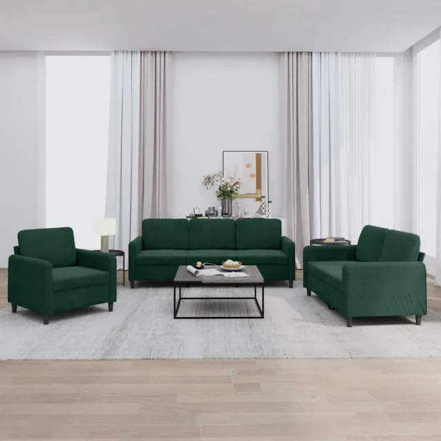 Ensemble de canapés 3 pcs vert foncé velours
