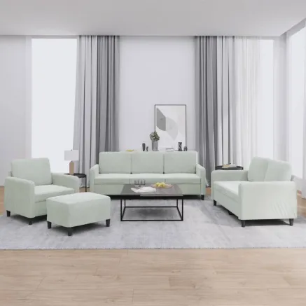 Ensemble de canapés 4 pcs gris clair velours