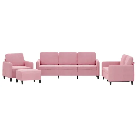 Ensemble de canapés 4 pcs rose velours