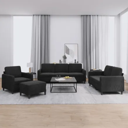 Ensemble de canapés 4 pcs noir velours