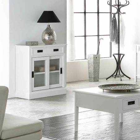 Zijtafel met lades Alexandra House Living Wit 40 x 90 x 80 cm