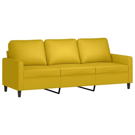 Ensemble de canapés 4 pcs avec coussins jaune velours