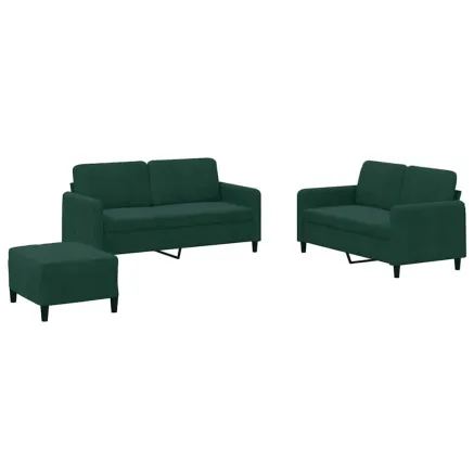 Ensemble de canapés 3 pcs vert foncé velours 2