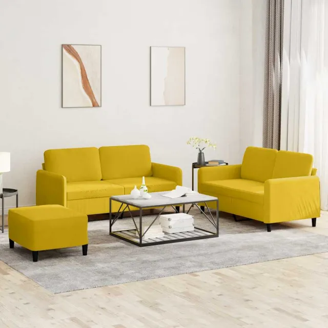 Ensemble de canapés 3 pcs jaune velours