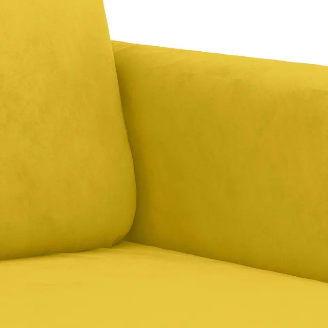 Ensemble de canapés 2 pcs avec coussins jaune velours