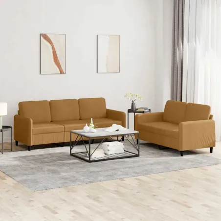 Ensemble de canapés 2 pcs marron velours