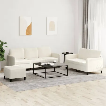 Ensemble de canapés 3 pcs crème velours