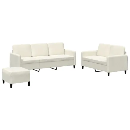 Ensemble de canapés 3 pcs crème velours 2