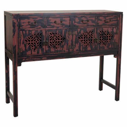 Zijtafel met lades Alexandra House Living Rood 40 x 102 x 120 cm