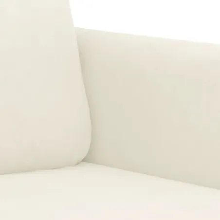 Ensemble de canapés 3 pcs avec coussins crème velours