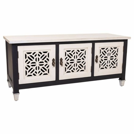 Meuble d'Appoint Alexandra House Living Blanc Noir Bois d'épicéa Boi