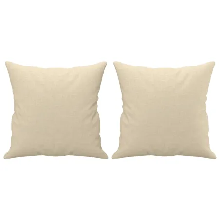 Ensemble de canapés 3 pcs avec coussins crème tissu