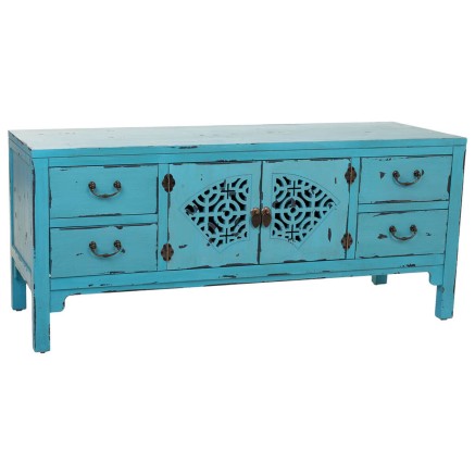 Cassettiera multiuso Alexandra House Living Azzurro Legno di abete Leg
