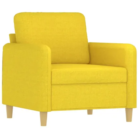 Ensemble de canapés 4 pcs avec coussins jaune clair tissu