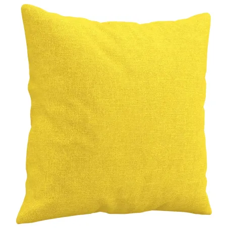 Ensemble de canapés 4 pcs avec coussins jaune clair tissu