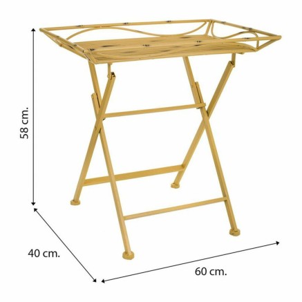 Mesa auxiliar Alexandra House Living Amarillo 40 x 58 x 60 cm 2