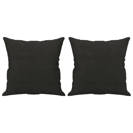 Ensemble de canapés 3 pcs avec coussins noir tissu