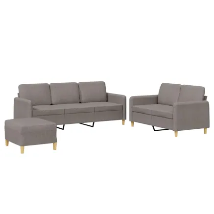 Ensemble de canapés 3 pcs avec coussins Taupe Tissu 2