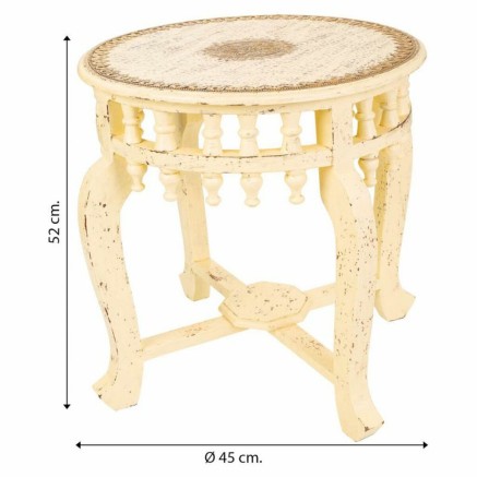 Tischdekoration Alexandra House Living Elfenbein Messing Mango-Holz Ho 2