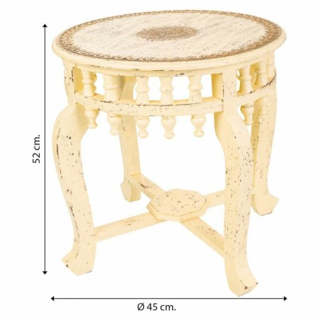 Table Basse Alexandra House Living Ivoire Laiton Bois de manguier Bois