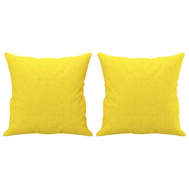 Ensemble de canapés 2 pcs avec coussins jaune clair tissu
