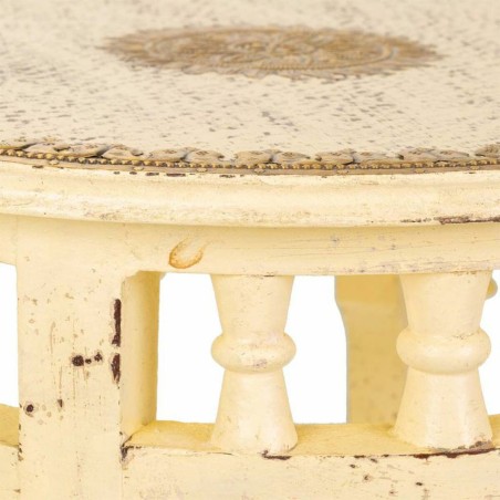 Mesa de Centro Alexandra House Living Marfil Latón Madera de mango Ma