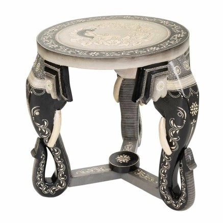 Mesa de Centro Alexandra House Living Negro Gris Madera de mango Mader