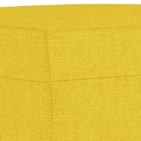 Ensemble de canapés 3 pcs avec coussins jaune clair tissu