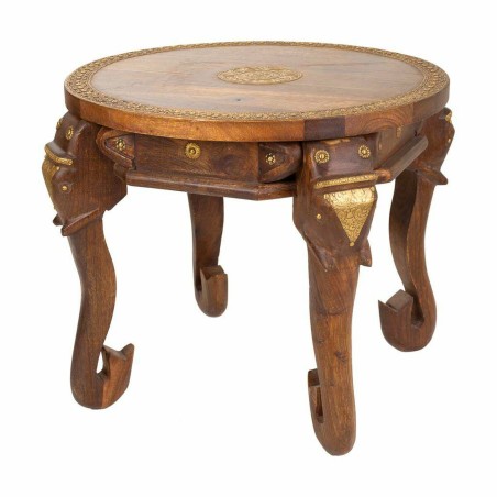 Tavolino da Caffè Alexandra House Living Marrone Chiaro Ottone Legno