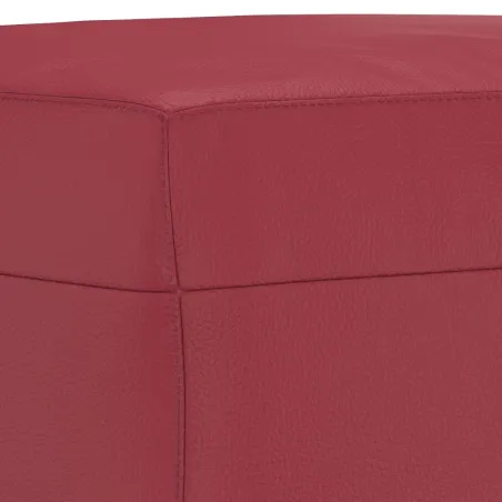 Ensemble de canapés 3 pcs et coussins Rouge bordeaux Similicuir