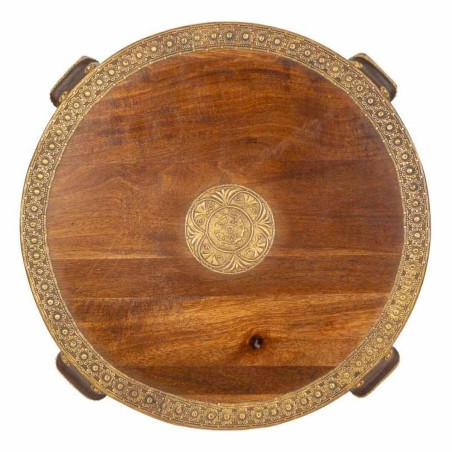 Tavolino da Caffè Alexandra House Living Marrone Chiaro Ottone Legno