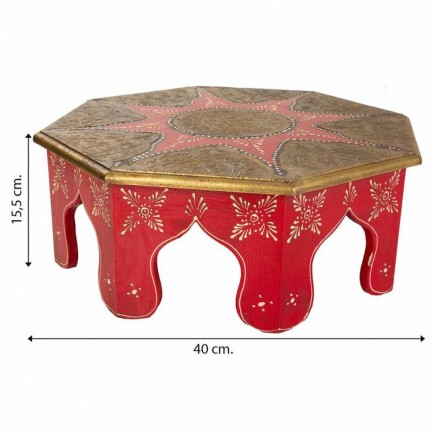 Hoofdtafel Alexandra House Living Wit Rood Blik Hout MDF 40 x 15 x 40 2