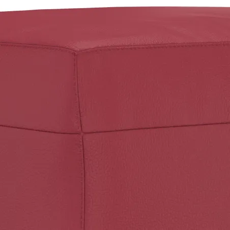 Ensemble de canapés 3 pcs et coussins rouge bordeaux similicuir
