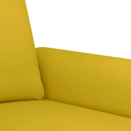 Ensemble de canapés 3 pcs avec coussins Jaune Velours