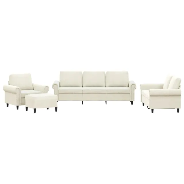 Ensemble de canapés 4 pcs avec coussins Crème Velours