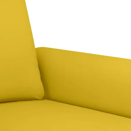 Ensemble de canapés 2 pcs avec coussins jaune velours