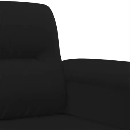 Ensemble de canapés 3 pcs avec coussins Noir Tissu microfibre