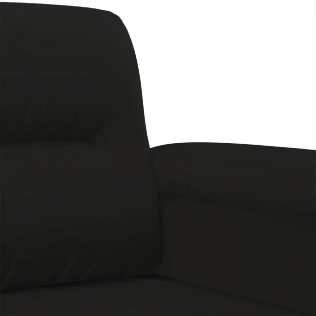 Ensemble de canapés 4 pcs avec coussins Noir Tissu microfibre