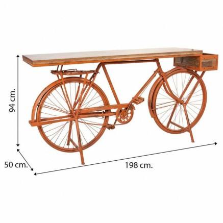 Meuble d'Entrée Alexandra House Living Bike Cuivre 50 x 94 x 198 cm 2