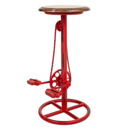 Kruk Alexandra House Living Rood Hout Ijzer 40 x 73 x 40 cm Pedalen