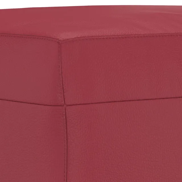 Ensemble de canapés 3 pcs et coussins rouge bordeaux similicuir
