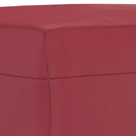 Ensemble de canapés 3 pcs et coussins rouge bordeaux similicuir