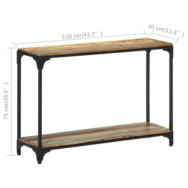 Table console 110x30x75 cm Bois solide de récupération