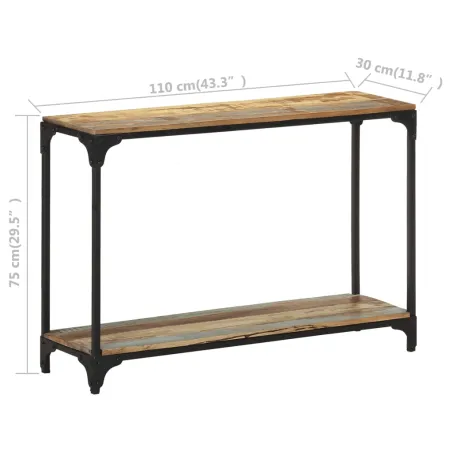 Table console 110x30x75 cm Bois solide de récupération
