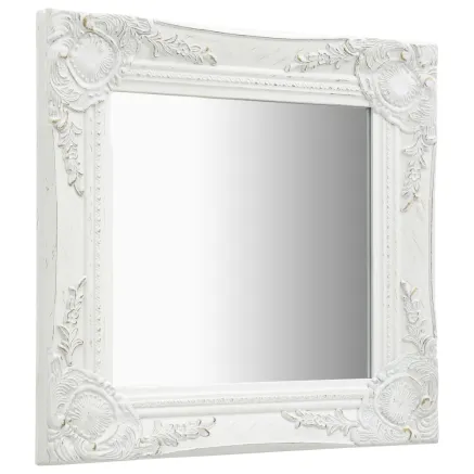 Miroir mural style baroque 40x40 cm Blanc 2