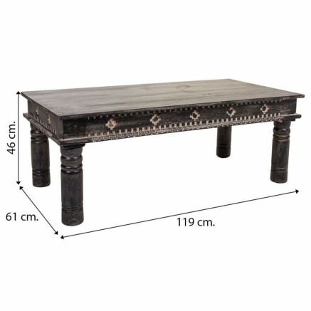 Table d'appoint Alexandra House Living Noir Bois de manguier 61 x 46 x 2